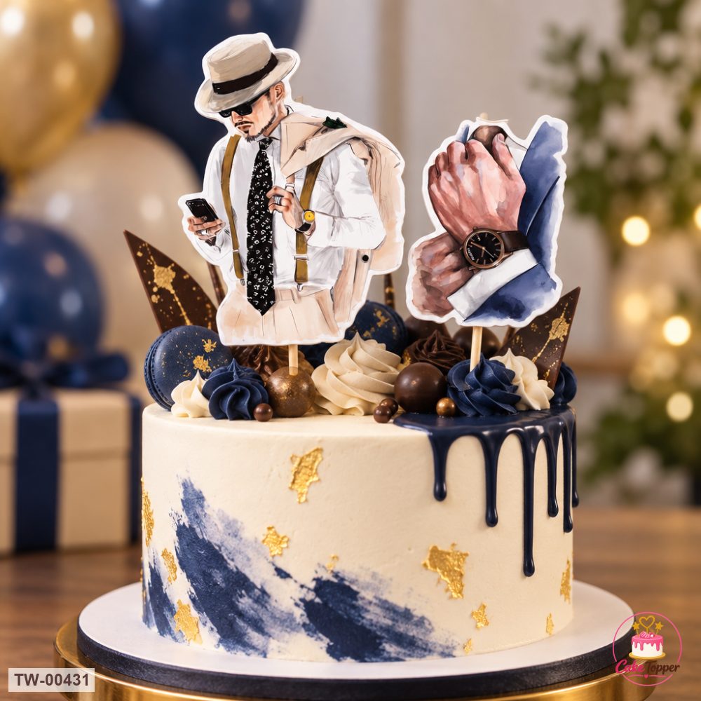 For Him Topper Sheet 10 on a cake