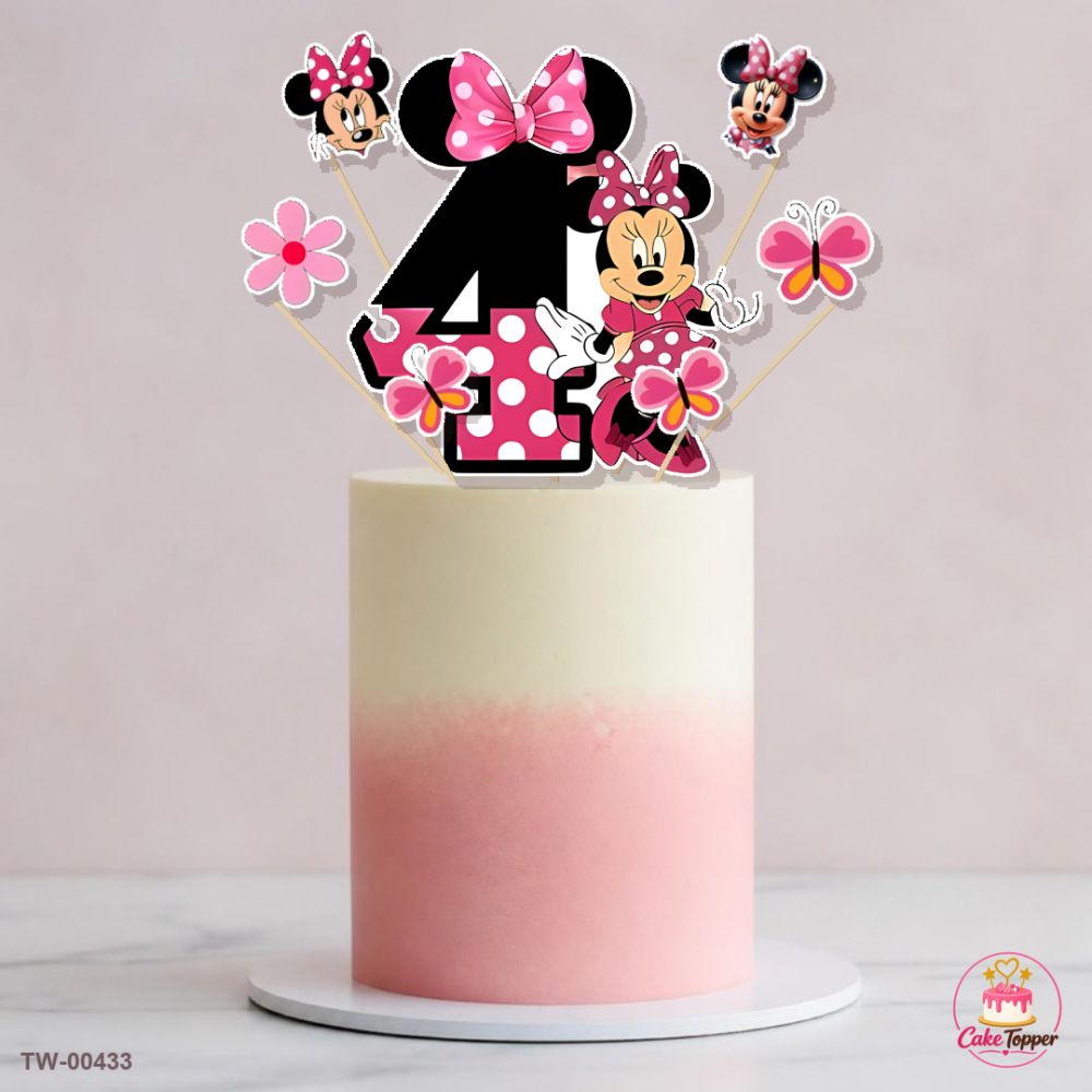 Minnie Mouse Topper Sheet 10 on a cake