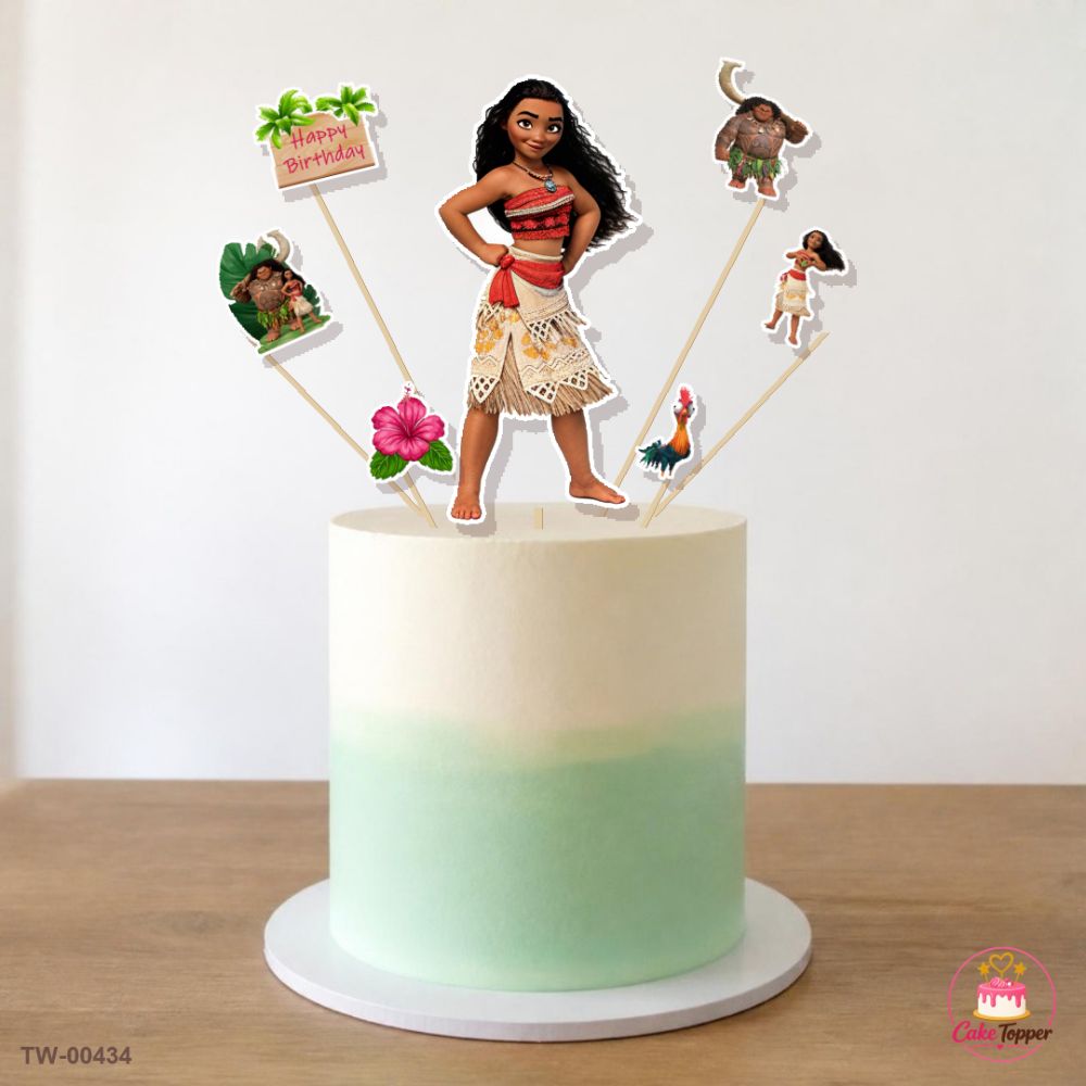 Moana Topper Sheet 10 on a cake