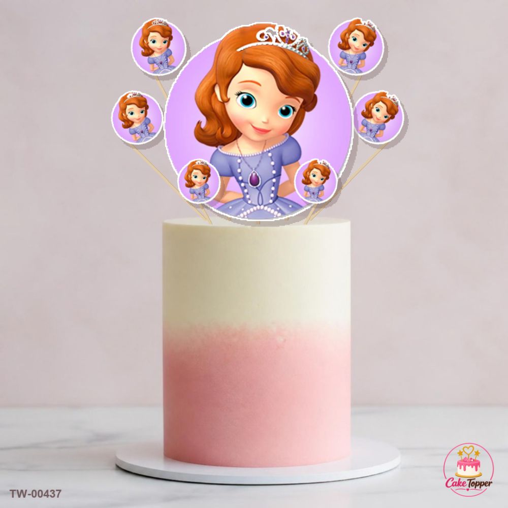 Sofia Topper Sheet 10 on a cake