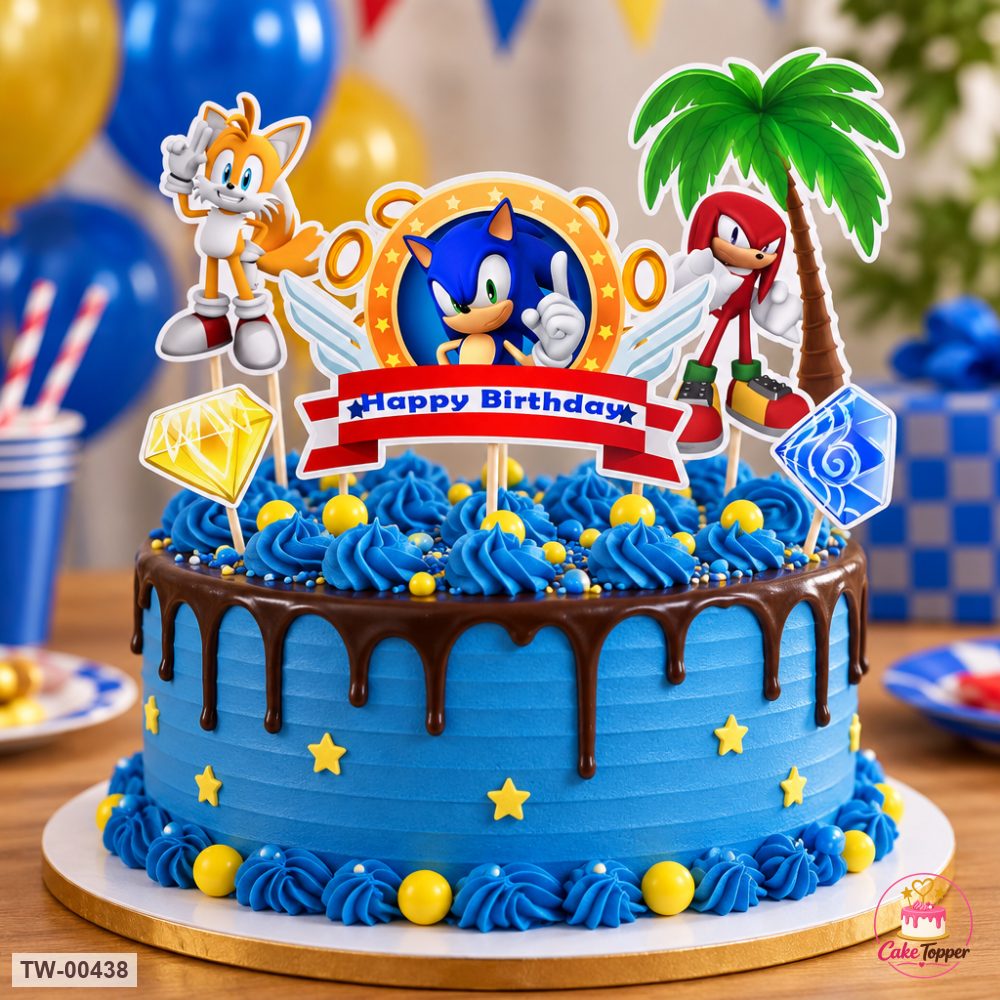 Sonic Topper Sheet 10 on a cake