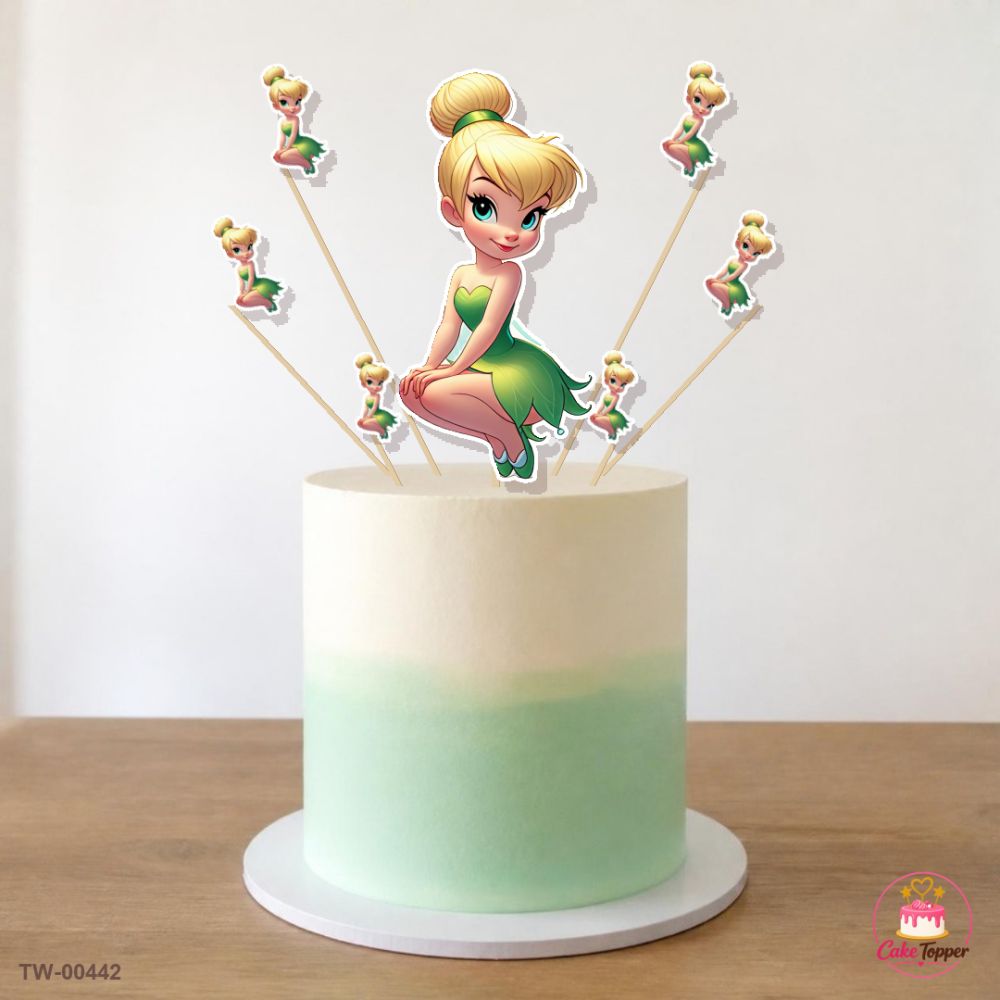 Tinker Bell Topper Sheet 10 on a cake