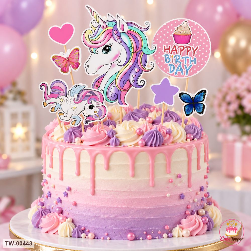 Unicorn Topper Sheet 10 on a cake