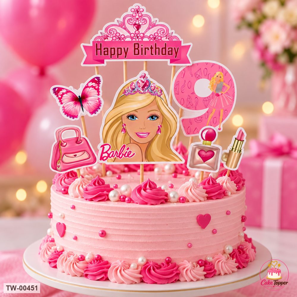 Barbie Topper Sheet 11 on a cake