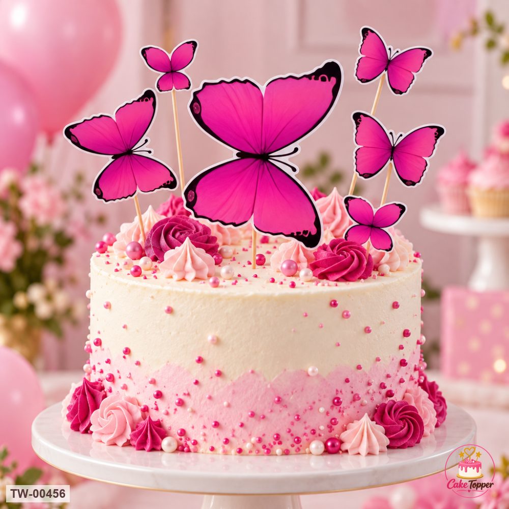 Butterfly Topper Sheet 11 on a cake