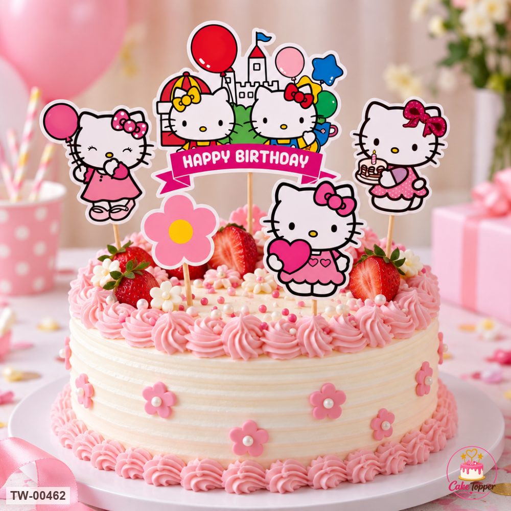 Hello Kitty Topper Sheet 11 on a cake