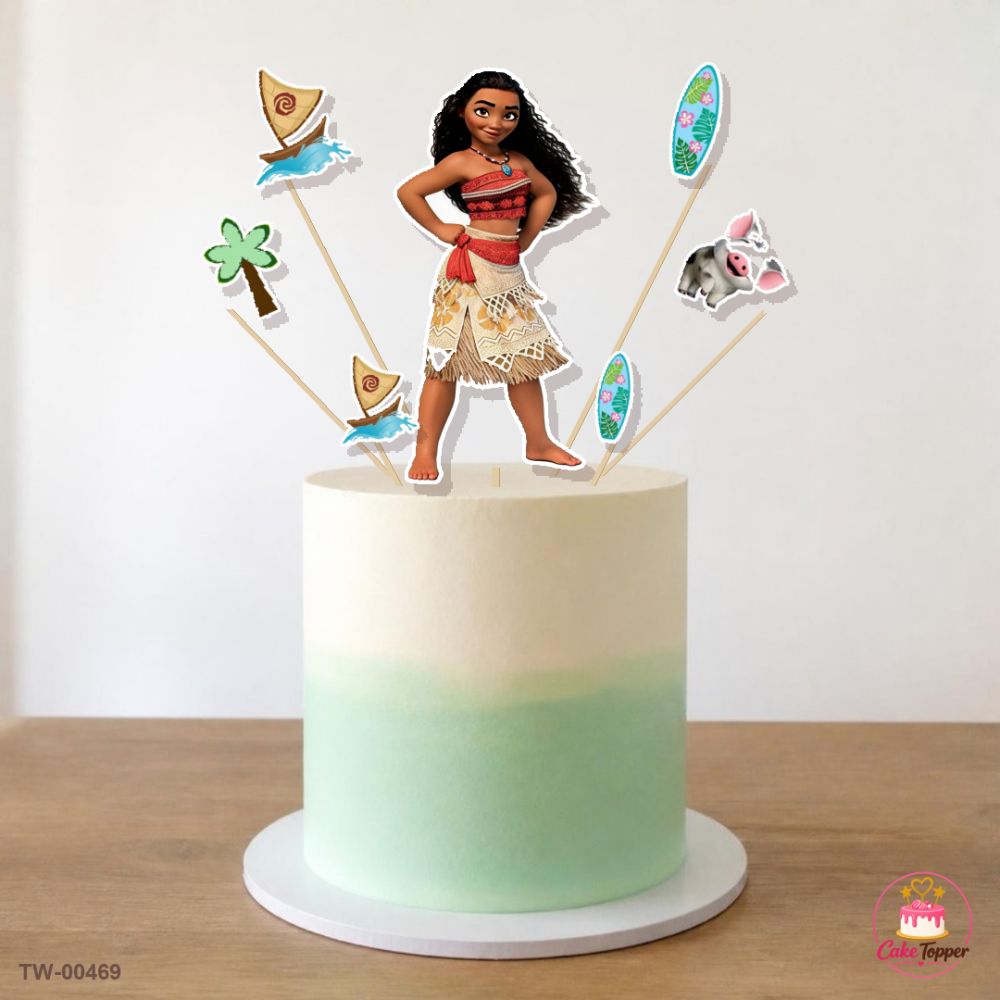 Moana Topper Sheet 11 on a cake