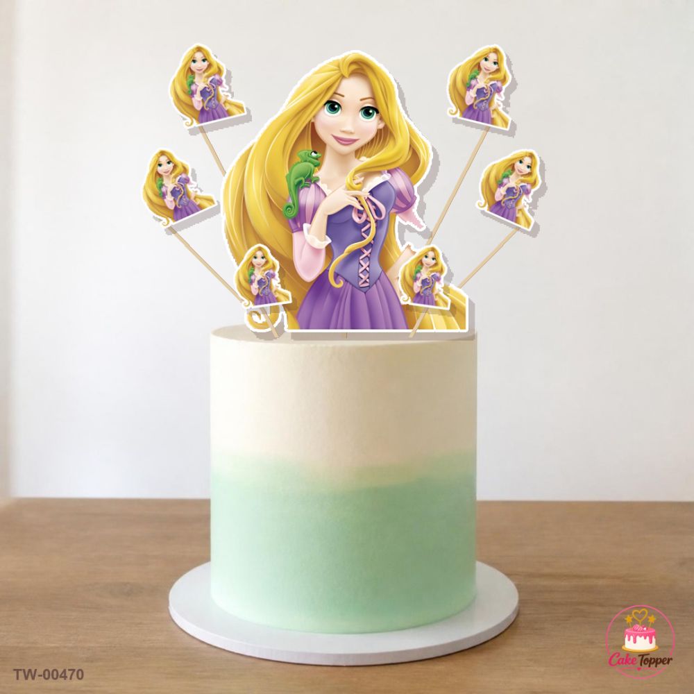 Rapunzel Topper Sheet 11 on a cake