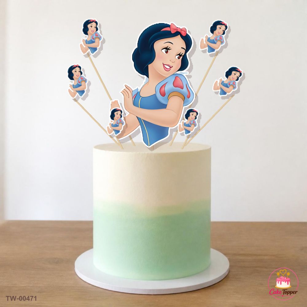 Snow White Topper Sheet 11 on a cake