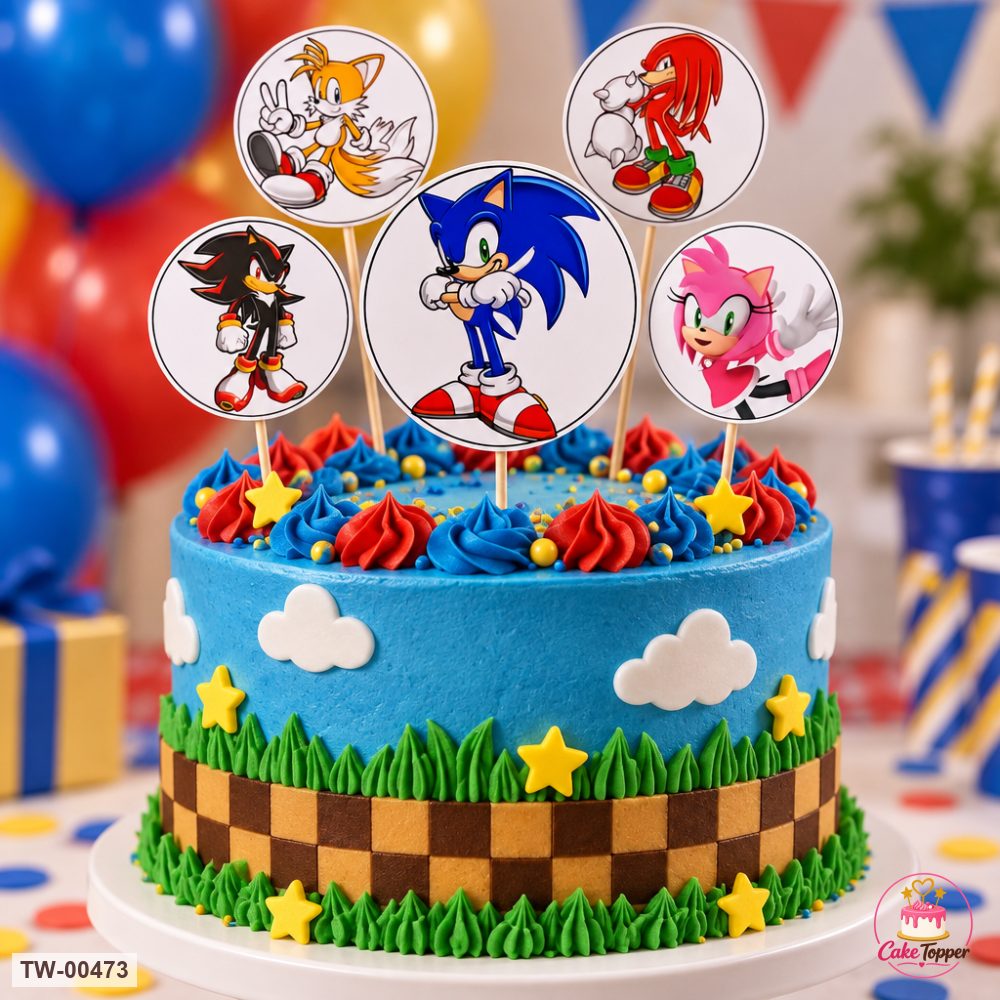 Sonic Topper Sheet 11 on a cake