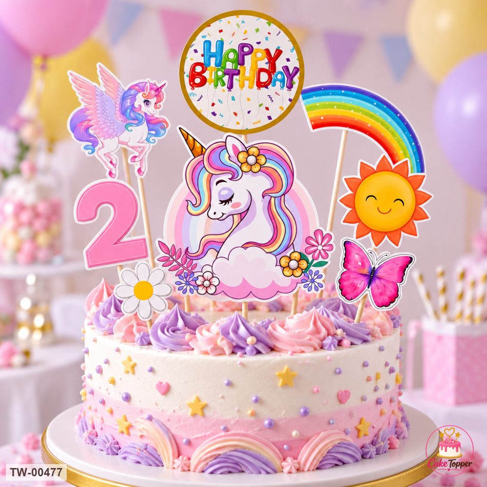 Unicorn Topper Sheet 11 on a cake