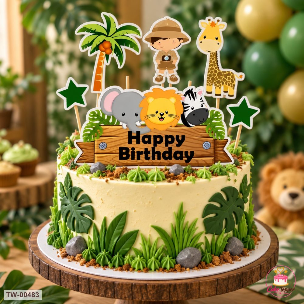 Animals Topper Sheet 12 on a cake