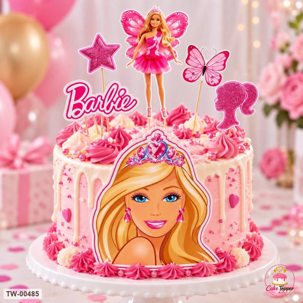 Barbie Topper Sheet 12 on a cake