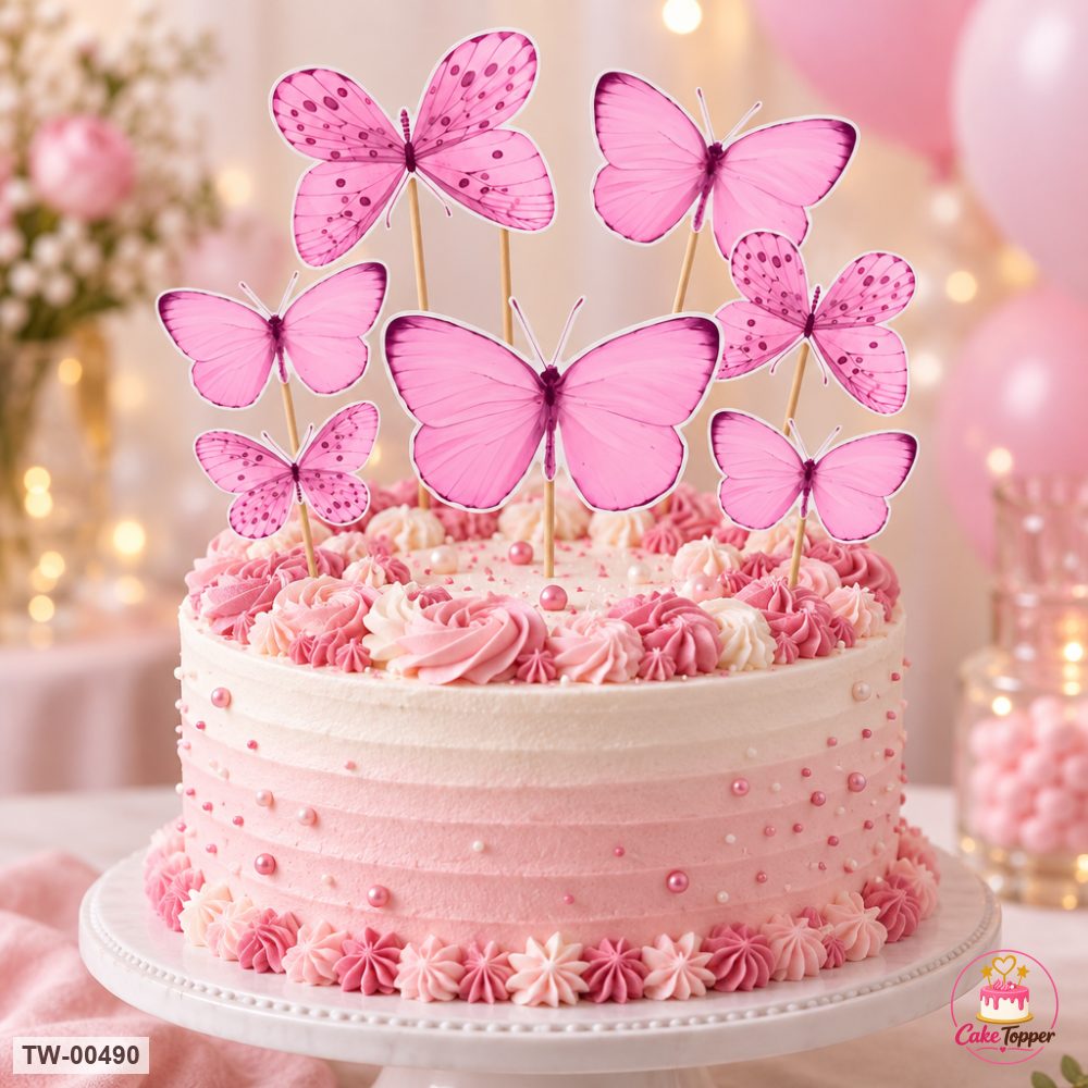 Butterfly Topper Sheet 12 on a cake