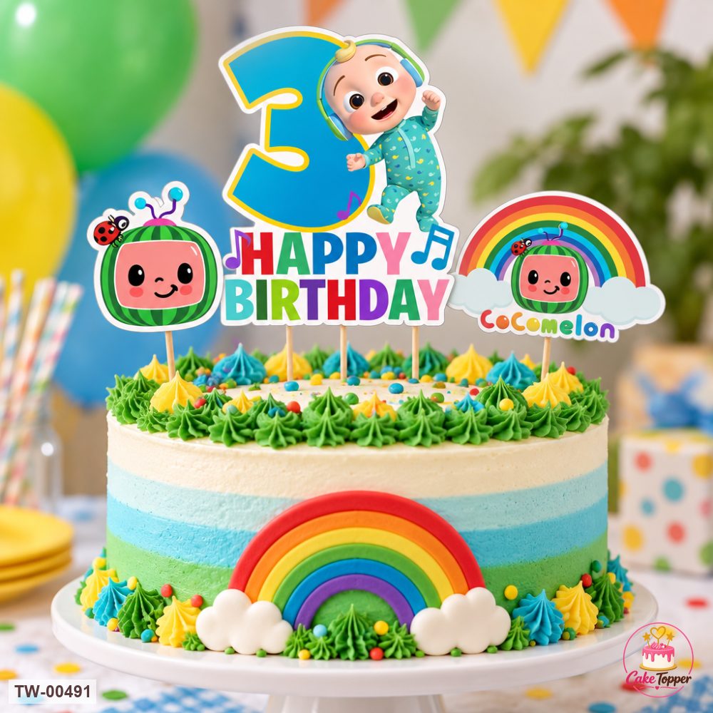 Cocomelon Topper Sheet 12 on a cake