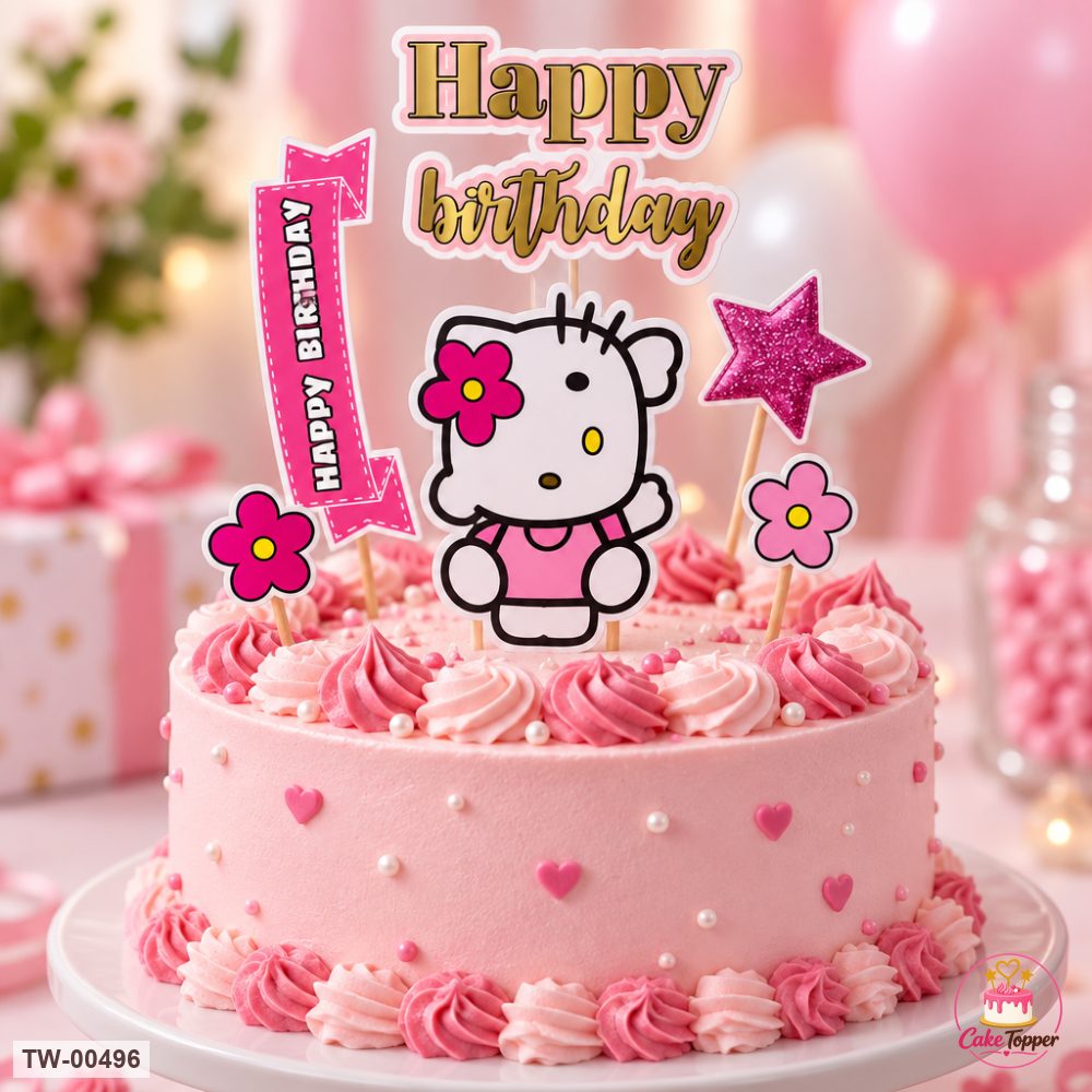 Hello Kitty Topper Sheet 12 on a cake