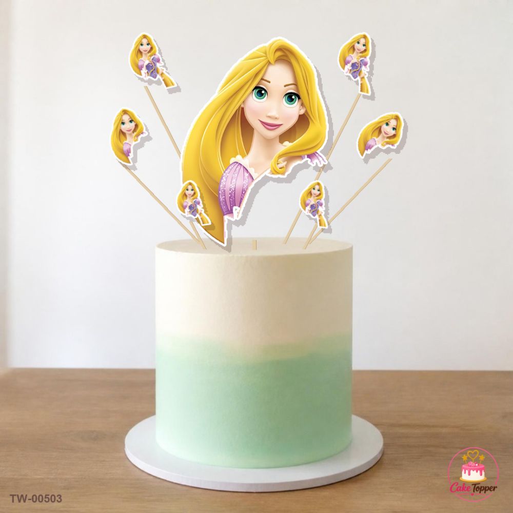 Rapunzel Topper Sheet 12 on a cake