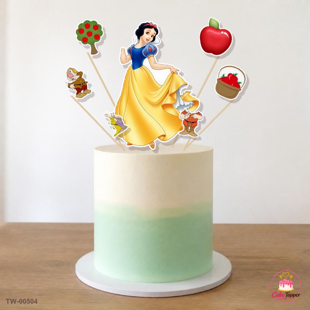 Snow White Topper Sheet 12 on a cake