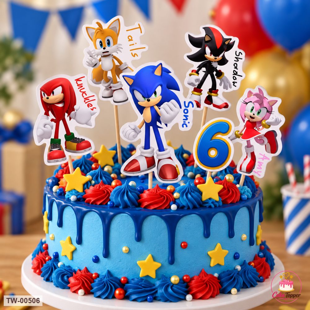 Sonic Topper Sheet 12 on a cake