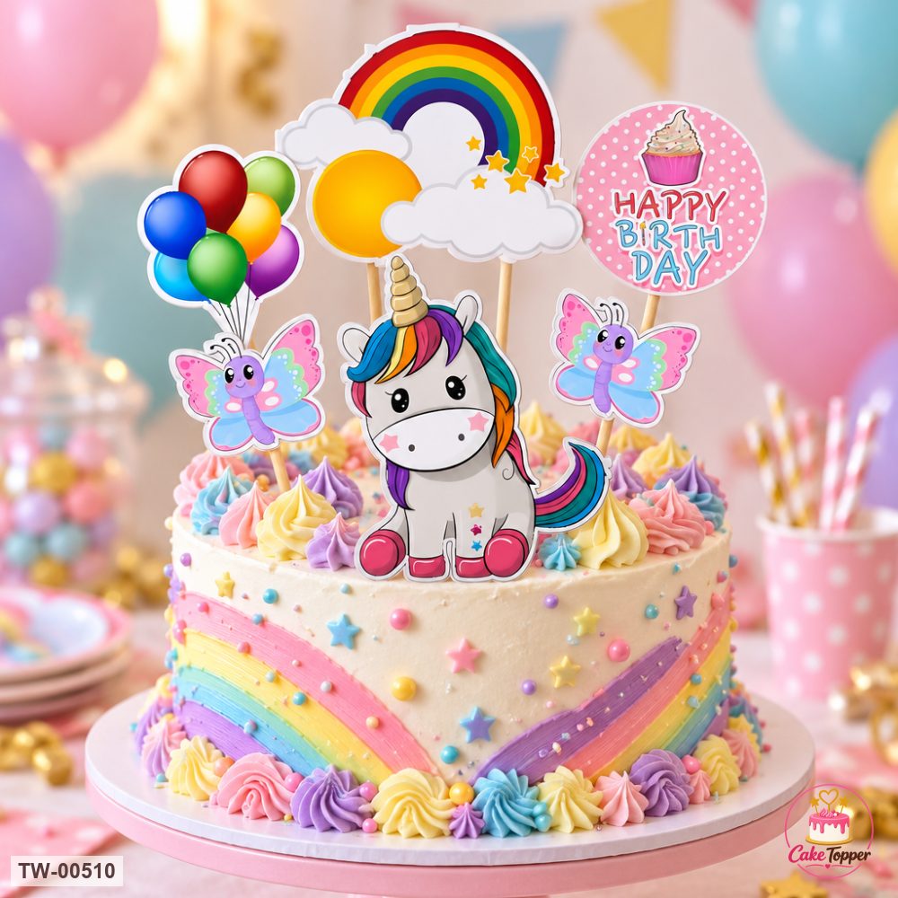 Unicorn Topper Sheet 12 on a cake
