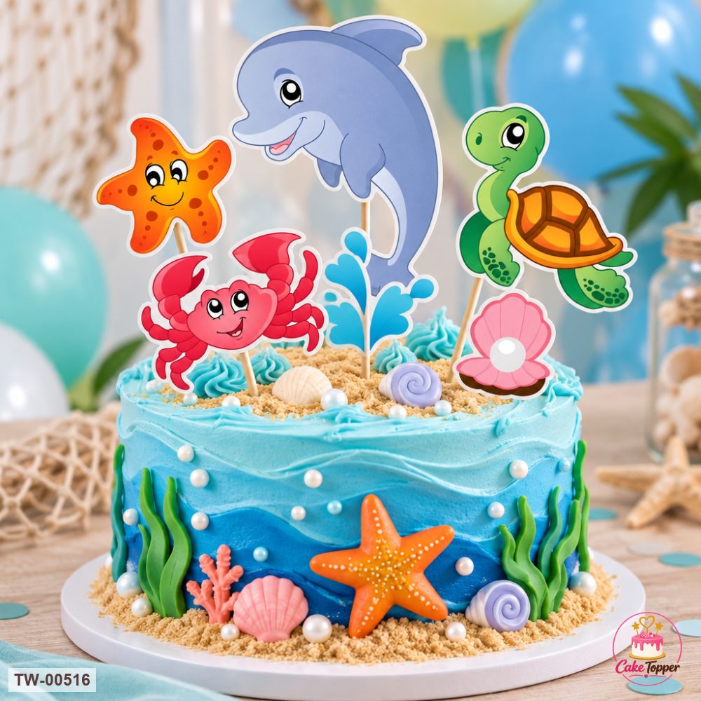 Animals Topper Sheet 13 on a cake