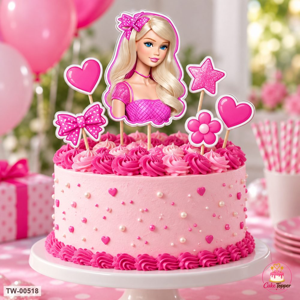 Barbie Topper Sheet 13 on a cake