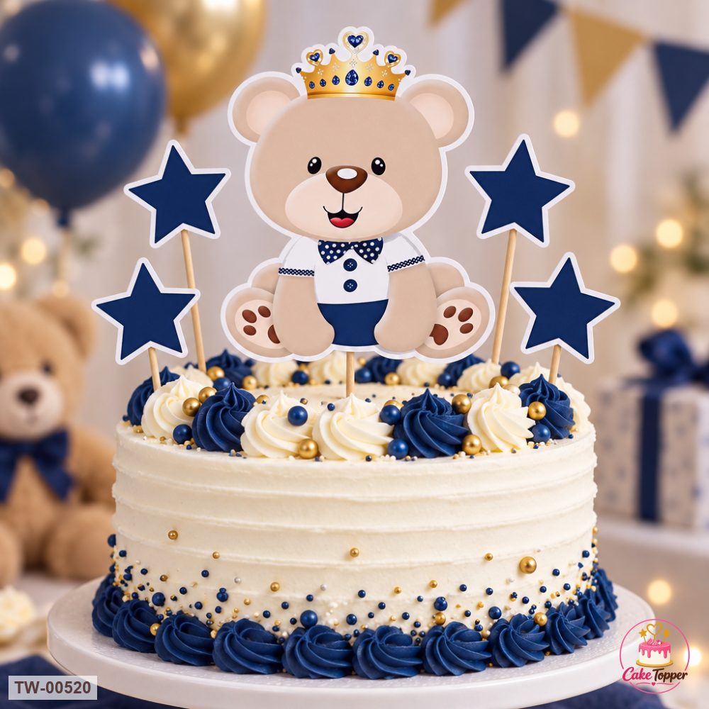 Bear Topper Sheet 13 on a cake