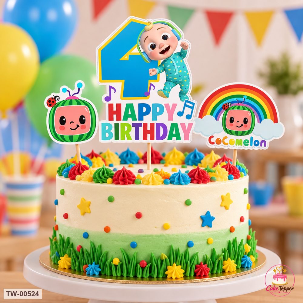 Cocomelon Topper Sheet 13 on a cake