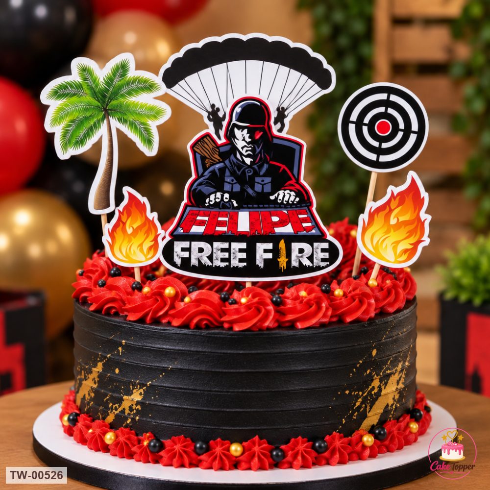 Games Topper Sheet 13 on a cake