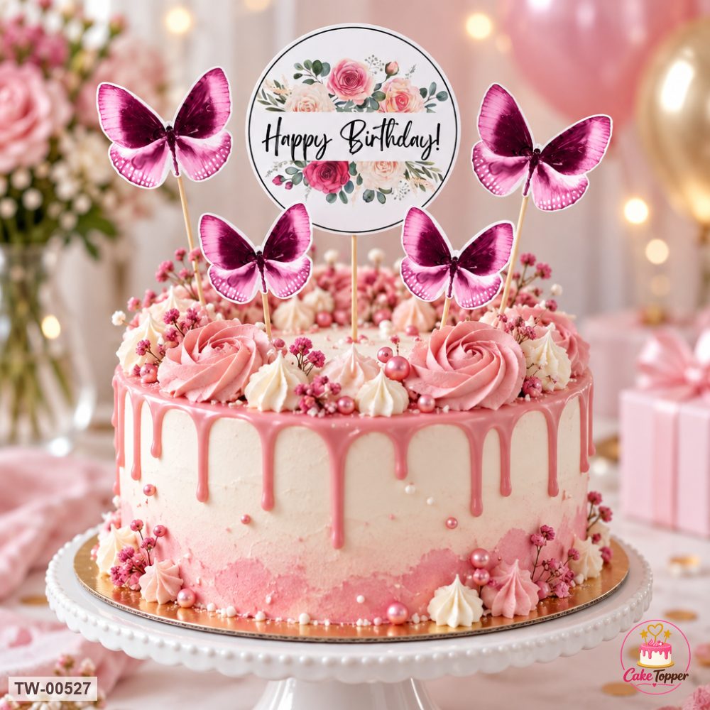 Happy Birthday Topper Sheet 13 on a cake
