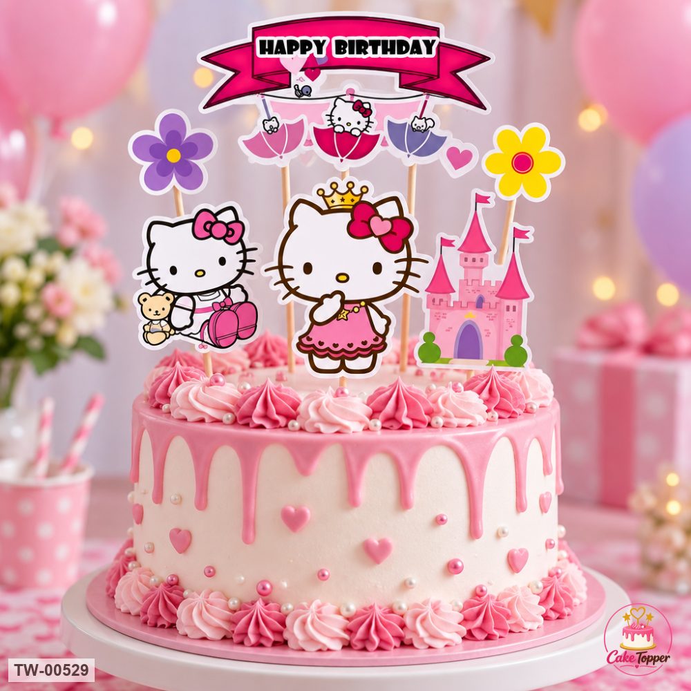Hello Kitty Topper Sheet 13 on a cake