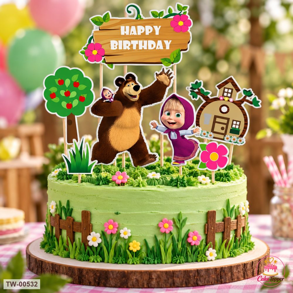 Masha Topper Sheet 13 on a cake