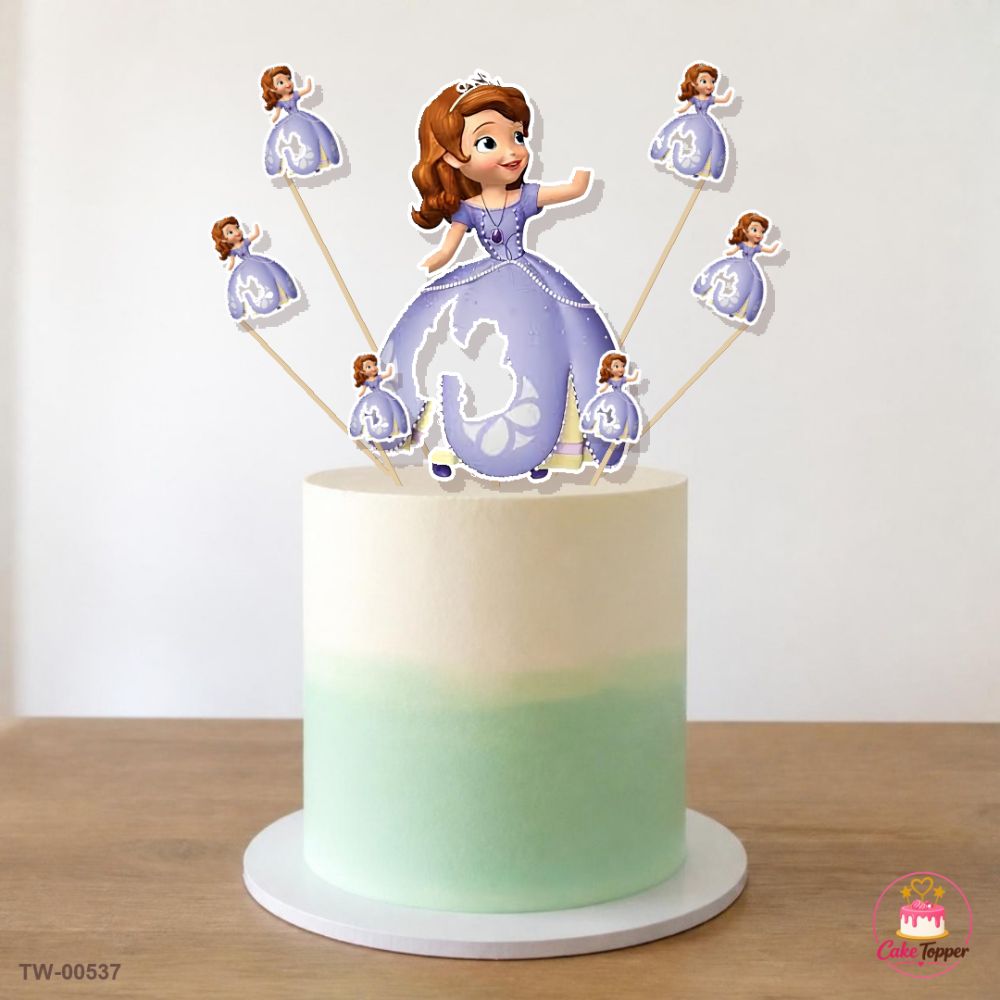 Sofia Topper Sheet 13 on a cake