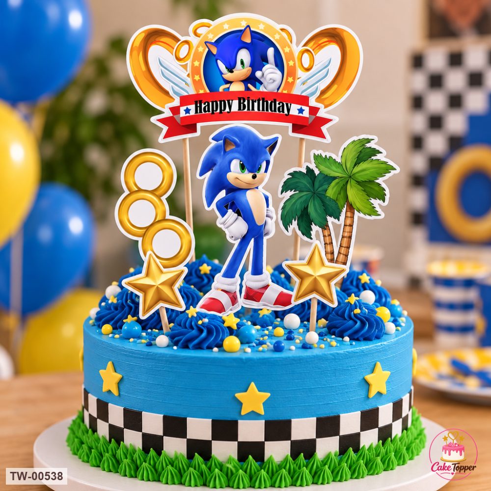 Sonic Topper Sheet 13 on a cake