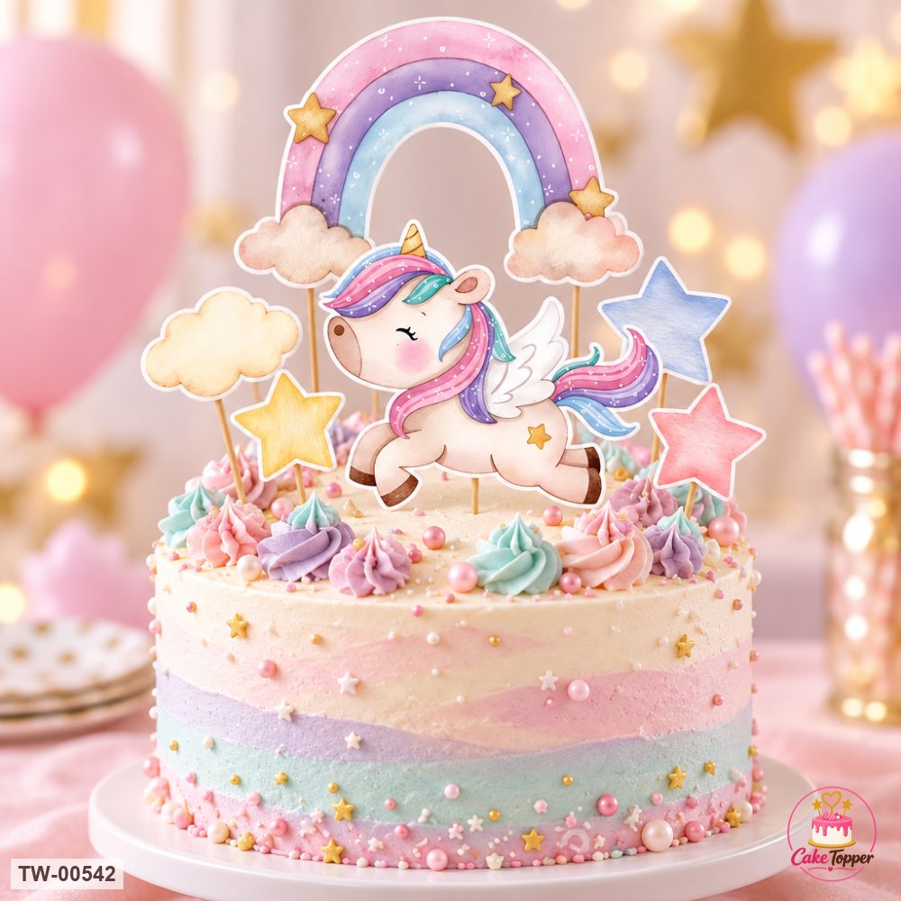 Unicorn Topper Sheet 13 on a cake
