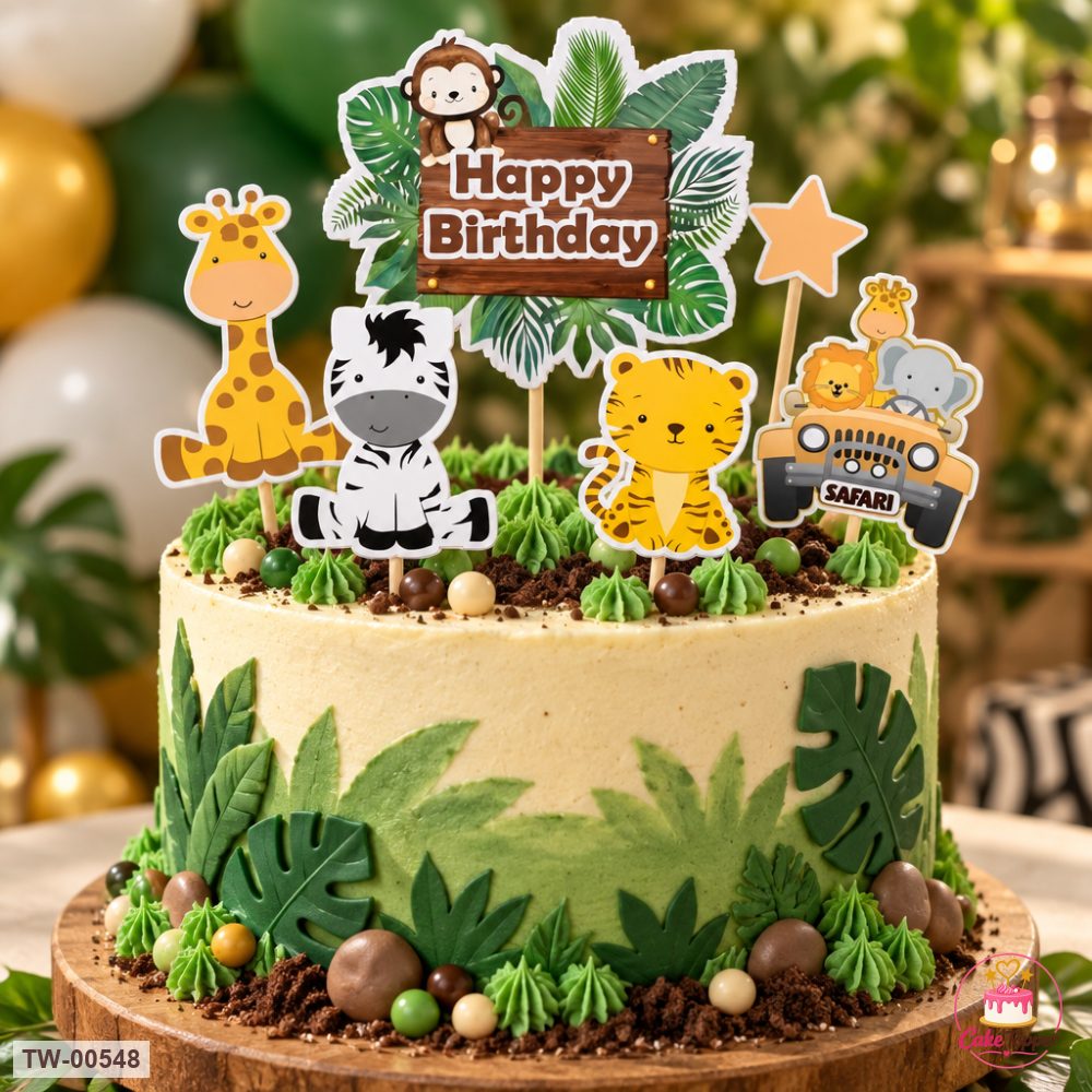 Animals Topper Sheet 14 on a cake