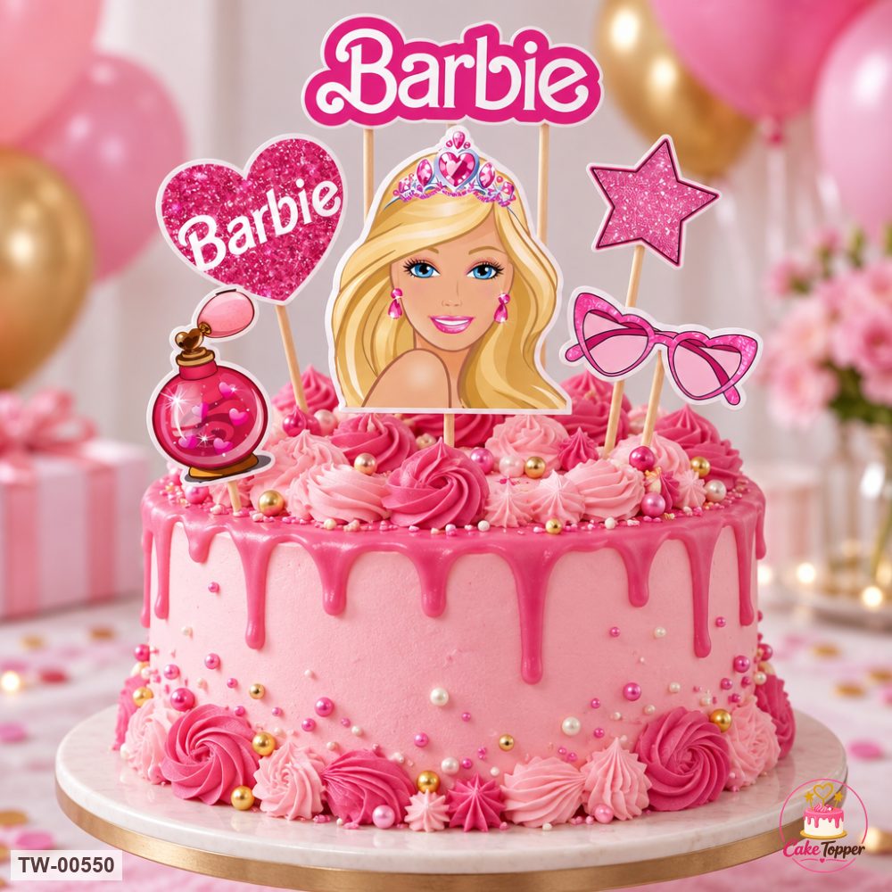 Barbie Topper Sheet 14 on a cake