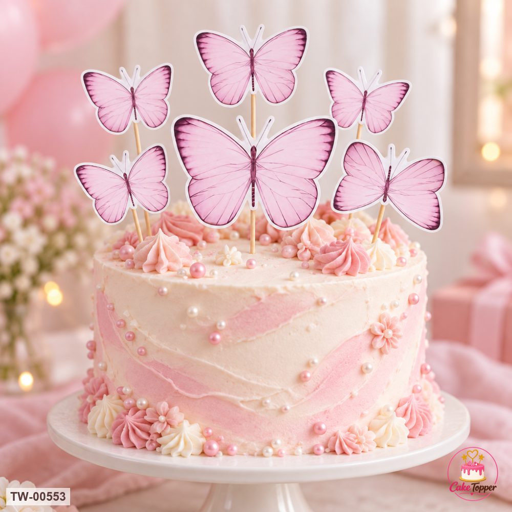 Butterfly Topper Sheet 14 on a cake