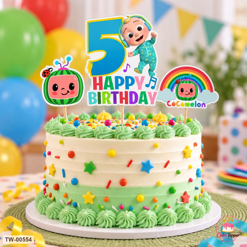 Cocomelon Topper Sheet 14 on a cake