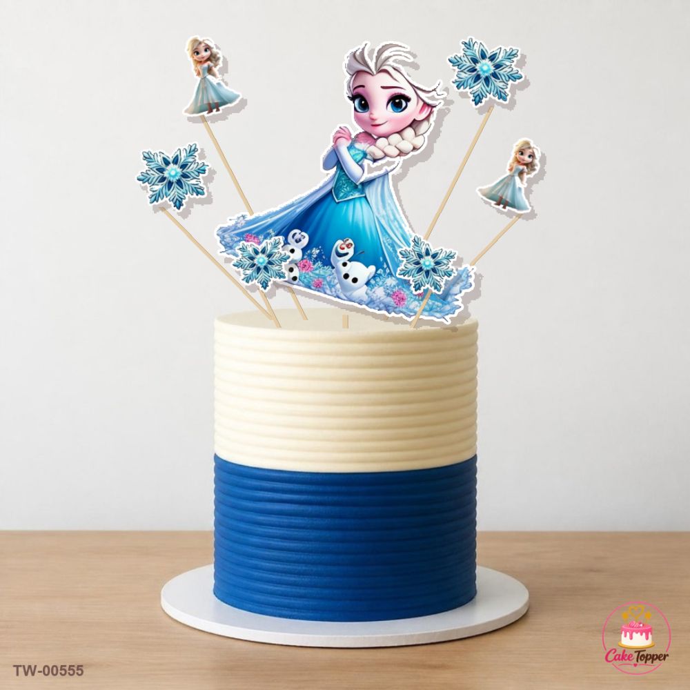 Elsa Topper Sheet 14 on a cake