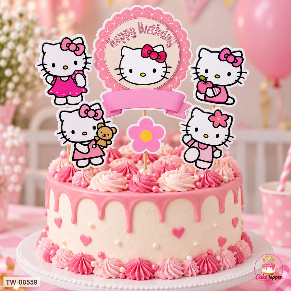 Hello Kitty Topper Sheet 14 on a cake
