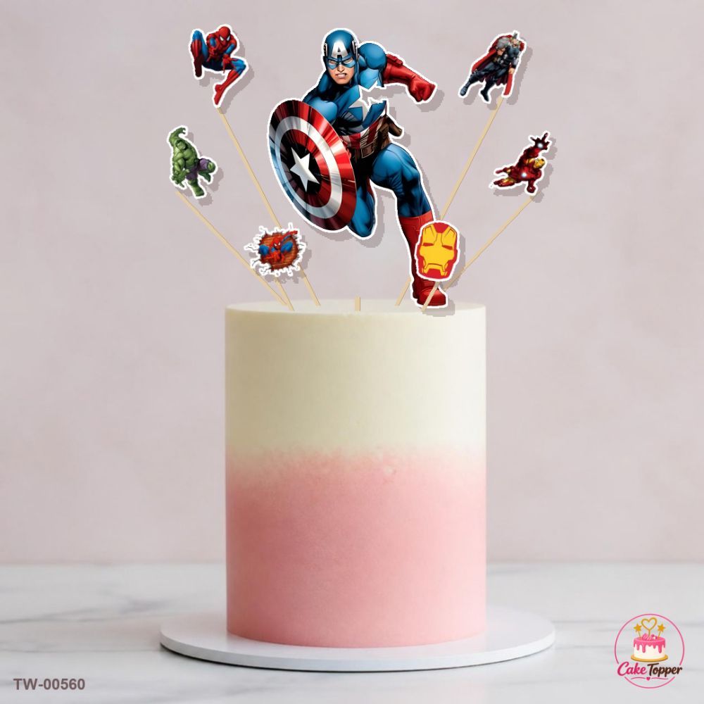 Heroes Topper Sheet 14 on a cake
