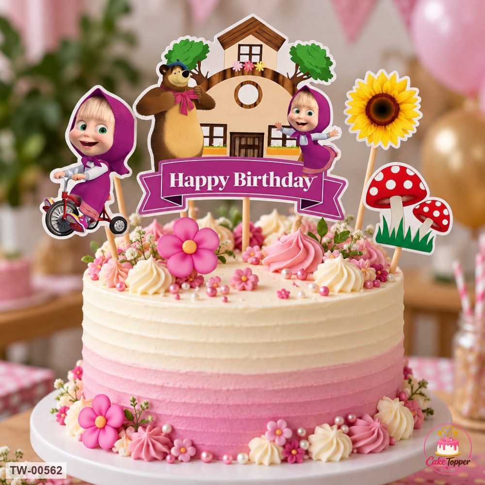 Masha Topper Sheet 14 on a cake