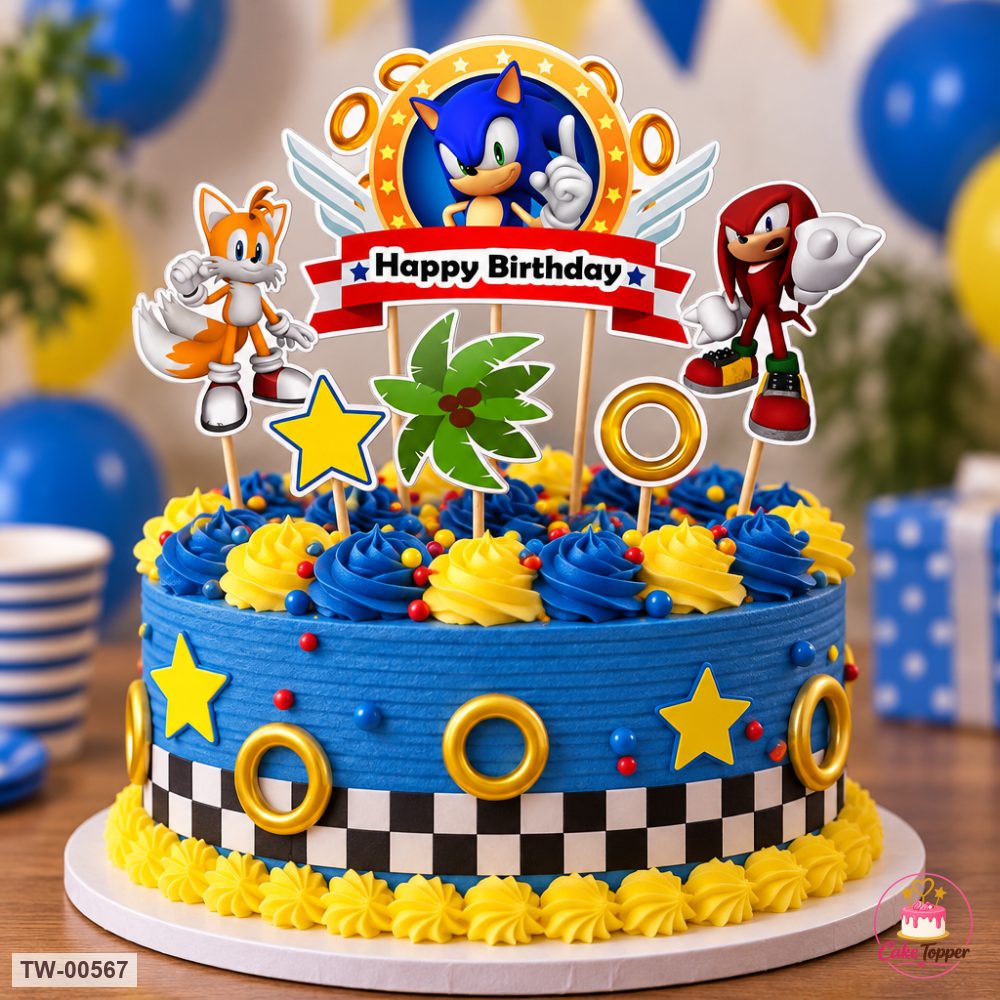 Sonic Topper Sheet 14 on a cake