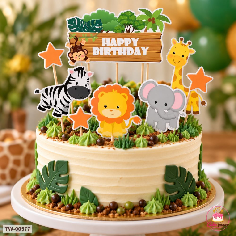 Animals Topper Sheet 15 on a cake