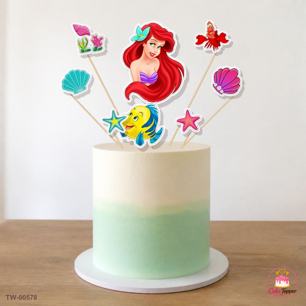 Ariel Topper Sheet 15 on a cake