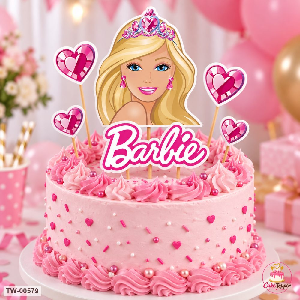 Barbie Topper Sheet 15 on a cake