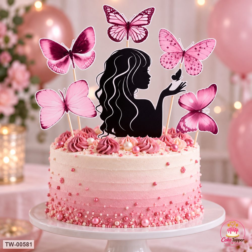 Butterfly Topper Sheet 15 on a cake