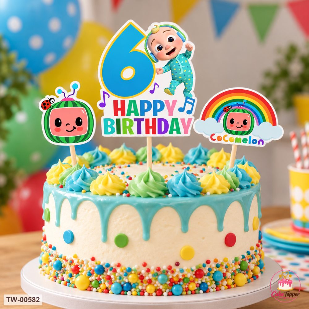 Cocomelon Topper Sheet 15 on a cake