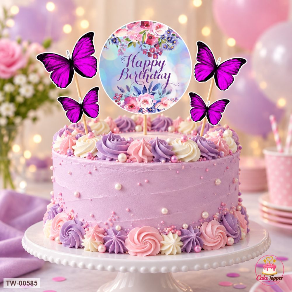 Happy Birthday Topper Sheet 15 on a cake